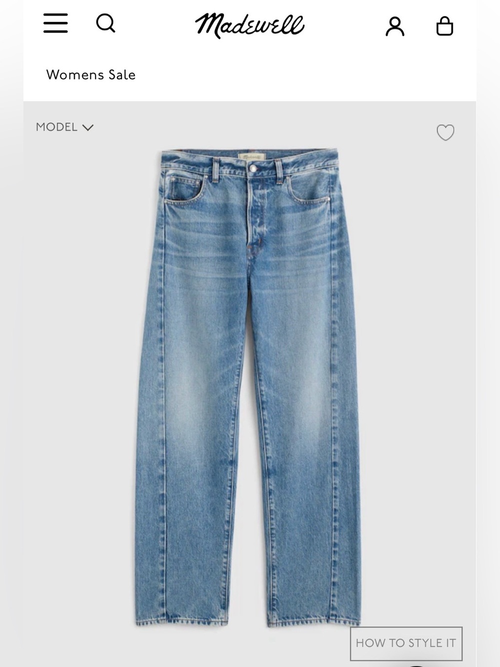Madewell Pieced Barrel Leg Jean in Rockcastle Wash Size 23 (fits like a 24)